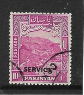 PAKISTAN 1954 10R OFFICIAL SG O26b Perf 13 FINE USED Cat £90...TOP VALUE OF THE SET - Pakistan