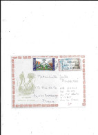 NOUVELLE CALEDONIE N° 390 ET PA 157 OBL SUR PLI ILLUSTRE LE CAGOU POUR LA FRANCE - Covers & Documents