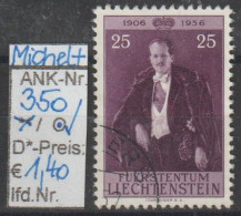 1956 - LIECHTENSTEIN - SM "50. Geb.tag Franz Josef II." 25 Rp Violett - O  Gestempelt - S.Scan (350o  Lie) - Gebraucht