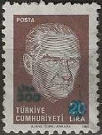 TURKEY 1989 Kemal Ataturk Surcharged - 500l. On 20l. - Brown And Lilac FU - Used Stamps