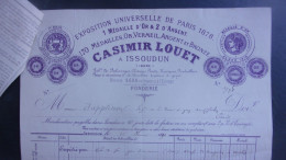 1890  ISSOUDUN  CASIMIR LOUET FONDERIE EXPO 1878 - 1800 – 1899