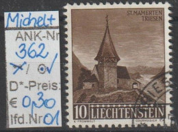 1957 - LIECHTENSTEIN - SM "Weihnachten 1957" 10 Rp Violettbraun - O  Gestempelt - S.Scan (362o 01-03  Lie) - Gebraucht