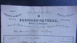 1838 GIEN FROSSARD CAVEROY BILLES DE BILLARD CIMENT ROMAIN DE VASSY PEINTRE PAPIERS A TENTURES - 1800 – 1899