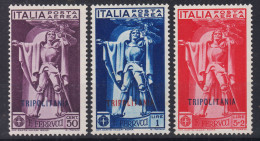 COLONIE TRIPOLITANIA 1929 MONTECASSINO 7 V. G.O MH* VEDI VERSO - Tripolitaine