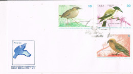 52108. Carta F.D.C. HABANA (Cuba) 1990.  Exposicion New Zealand 90, Fauna, Birds, Aves - FDC