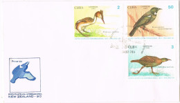 52109. Carta F.D.C. HABANA (Cuba) 1990.  Exposicion New Zealand 90, Fauna, Birds, Aves - FDC