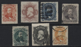 Brazil (40) 1876 Emperor Dom Pedro II Rouletted Set. Used. Hinged. - Gebraucht