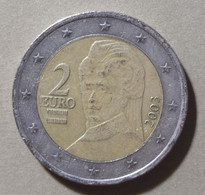 2003  - AUSTRIA  -   MONETA IN EURO - DEL VALORE DI  2,00 EURO  - USATA - Autriche