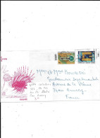 NOUVELLE CALEDONIE N° 383 ET PA 143 OBL SUR PLI ILLUSTRE POUR ANNECY - Cartas & Documentos