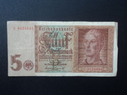 ALLEMAGNE : 5 REICHSMARK   1.8.1942    C.A. 179a, *  / P 186a **     TTB à Presque TTB+ *** - 5 Reichsmark