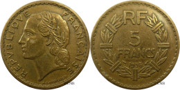 France - IIIe République - 5 Francs Lavrillier Bronze-aluminium 1938 - TTB/XF40 Nettoyée - Fra4954 - 5 Francs