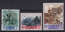 SAN MARINO 1950 POSTA AEREA XXVIII FIERA DI MILANO 3 V. USATI - Used Stamps