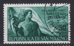 SAN MARINO 1956 ASSISTENZA INVERNALE 50 LIRE USATO - Used Stamps