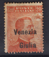 OCCUPAZIONI VENEZIA GIULIA 1918-19 20 CENTESIMI N.23 G.O MH* - Venezia Giulia