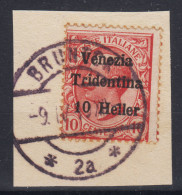 OCCUPAZIONI VENEZIA TRIDENTINA 1918 10 H. SU 10 CENT. USATO - Venezia Giulia