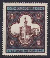 SAN MARINO 1894 PALAZZO DEL GOVERNO 25 CENTESIMI N.24 G.O MLH* CENTRATO - Nuevos