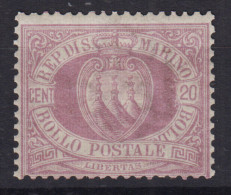 SAN MARINO 1894-99 STEMMA 20 CENTESIMI N.29 G.I MNH** BEN CENTRATO - Nuovi