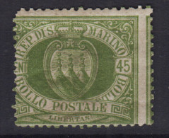 SAN MARINO 1892-94 STEMMA 45 CENTESIMI N.18 G.I MNH** - Nuovi