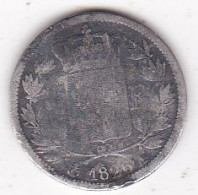 1/2 Franc 1826 A Paris , Charles X . En Argent  - 1/2 Franc