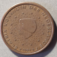1999  -  PAESI BASSI  -  MONETA IN EURO - DEL VALORE DI   2  CENTESIMI  - USATA - Pays-Bas