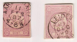 Pays Bas - 1876 - 2 1/2 Violet Non Dentelé Sur Support Cartonné Blanc - Autres & Non Classés