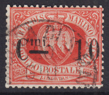 SAN MARINO 1892 STEMMA 10 C. SU 20 C. N.10 USATO - Nuovi