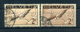 1929-30 SVIZZERA Posta Aerea Un. N.A15+A15a (carta Ordinaria Opaca) USATI - Used Stamps