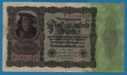 DEUTSCHES REICH 50.000 MARK 19.11.1922 # F.13434822 P# 80 Bürgermeister Brauweiler - 50000 Mark