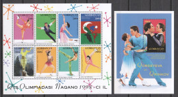 Azerbaidjan 1998 Kleinbogen Mi 406-413 + Block 34 MNH WINTER OLYMPICS NAGANO 1998 - MEDAL WINNERS PREVIOUS OLYMPICS - Hiver 1998: Nagano