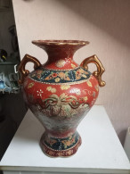 Vase Ancien Satsuma Hauteur 31 Cm Diamètre 20 Cm - Vazen