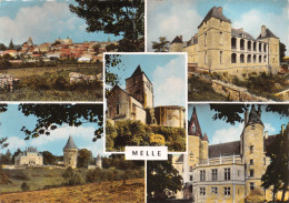 MELLE (72) Château De Melzéard  Le Palais De Justice Château De Chaillé Eglise Saint-Savinien Cpsm GF 1968 - Melle