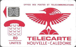 CARTE-PUCE-NOUVELLE-CALEDONIE-80U-NC2B-SC5-6mm-CAGOU ROUGE-V°N°5 Ge 22691-Utilisé-TBE RARE - New Caledonia