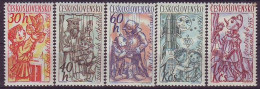 CZECHOSLOVAKIA 1275-1279,unused,last Stamp Minor Damage Up Right - Marionnettes