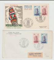 1956 N.2 BUSTE +4 CART. EUROPA CEPT 1°JOUR D'EMISSION FIRST DAY COVER ERSTTAGSBRIEF 1°GIORNO EMIS. REPUBLIQUE FRANCAISE - 1956