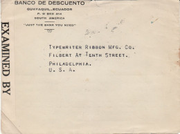 Delcampe - ECUADOR 1942 LETTER SENT FROM GUAYAQUIL TO PHILADELPHIA - Ecuador