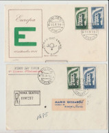 1956 N.2 BUSTE EUROPA CEPT PREMIER JOUR D'EMISSION FIRST DAY COVER ERSTTAGSBRIEF 1°GIORNO DI EMIS. REPUB. ITALIANA 1956 - 1956