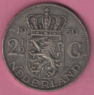 NETHERLANDS - 2 1/2 GULDEN 1959 - 1948-1980 : Juliana