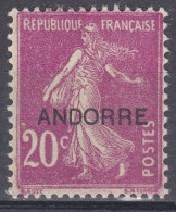 Andorre Français 1931 N° 7 MH Semeuse Fond Plein Surchargée   (J10) - Neufs