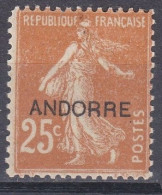 Andorre Français 1931 N° 8 MH Semeuse Fond Plein Surchargée   (J10) - Neufs