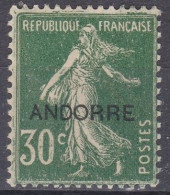 Andorre Français 1931 N° 10 MH Semeuse Fond Plein Surchargée   (J10) - Neufs