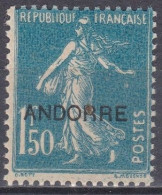 Andorre Français 1931 N° 13 MH Semeuse Lignée Surchargée   (J10) - Neufs