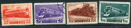 SOVIET UNION 1949 Railway Locomotives Used.  Michel 1414-17 - Gebruikt