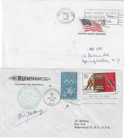 1960 Jeux Olympiques D'Hiver De Squaw Valley:  FDC + Vignette Du Vol Postal Par Fusée + Flamme Postale Annonce - Invierno 1960: Squaw Valley