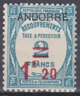 Andorre Français 1931-1932 Taxe N° 13  MH 1,20 Francs Sur 2 Francs   (J10) - Ongebruikt