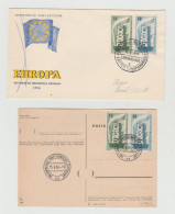 1956 N.1 BUSTA +1 CART. EUROPA CEPT 1° JOUR D'EMISSION FIRST DAY COVER ERSTTAGSBRIEF 1°GIORNO EM. DEUTSCHE BUNDESPOST - 1956