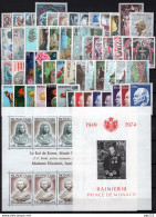 Monaco 1974 Annata Completa Con Posta Aerea / Complete Year Set With Air Mail **/MNH VF - Full Years