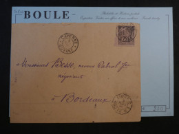 DC16 GUYANNE FRANCAISE BELLE LETTRE RARE  3 NOV.  1891   PAQUEBOT FRANCAIS CAYENNE A BORDEAUX FRANCE +25C COLONIES ++++ - Storia Postale