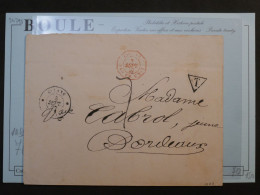 DC16 GUYANNE FRANCAISE BELLE LETTRE RR  1877  PAQUEBOT FRANCAIS CAYENNE A BORDEAUX FRANCE +TAXE+AFF. INTERESSANT++++ - Cartas & Documentos