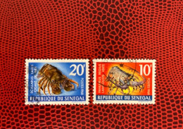 SENEGAL 1968 2v Used YT 305 306 Mi 374 375 Crustaceos Crustaceans Crabs Marine Life Pez Fish Peixe Fisch - Schalentiere