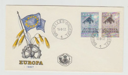 1957 N.1 BUSTA EUROPA CEPT PREMIER JOUR D'EMISSION FIRST DAY COVER ERSTTAGSBRIEF 1°GIORNO EM. BRUXELLES BRUSSEL BELGIQUE - 1957